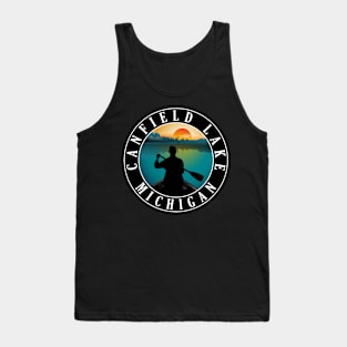 Canfield Lake Canoeing Michigan Sunset Tank Top